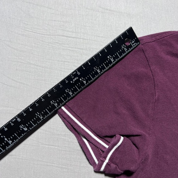 Polo Ralph Lauren Polo Shirt Womens Medium Burgundy Classic Fit Patches Shirt - Picture 11 of 11